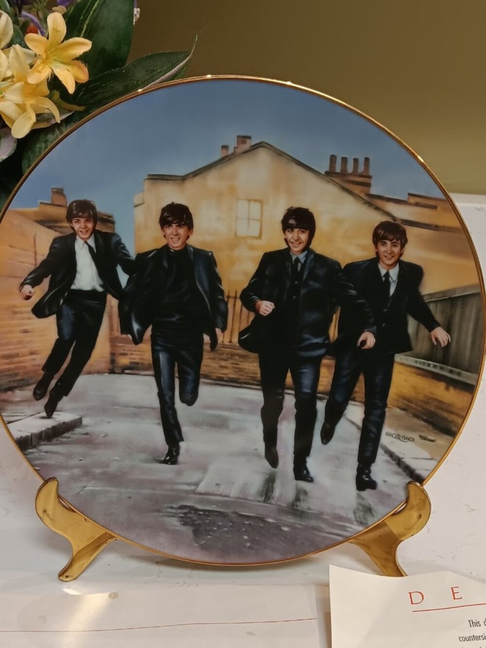 1991 Beatles Numbered Collector Plate W/ Certificate - "A Hard Day's Night"